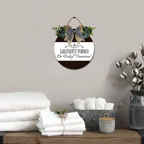 Laundry The Never Ending Story Sign Rustic Wooden Plaque Wreaths for Wall Door Funny Decor Vintage Hanging Room Wash House Farmhouse 12IN in Saudi Arabia