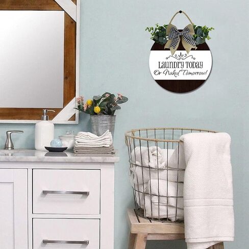Laundry The Never Ending Story Sign Rustic Wooden Plaque Wreaths for Wall Door Funny Decor Vintage Hanging Room Wash House Farmhouse 12IN in Saudi Arabia