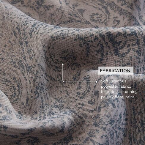 لوحة ستارة نافذة معتمة مطبوعة بالزهور من Elrene Home Fashions Vittoria Paisley، مقاس 52 بوصة × 84 بوصة، رمادي in Saudi Arabia