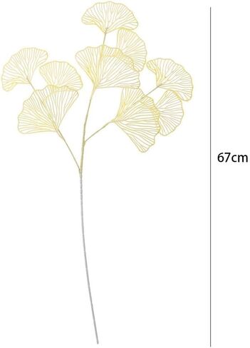 Kopida 26.37" Faux Apricot Leaf Plant 3 Forks Artificial Ginkgo Leaves Simulation Ginkgo Leaf Bushes for Indoor Outdoor Xmas Party Wedding Table Centerpiece DIY Decor,3Pcs in Saudi Arabia