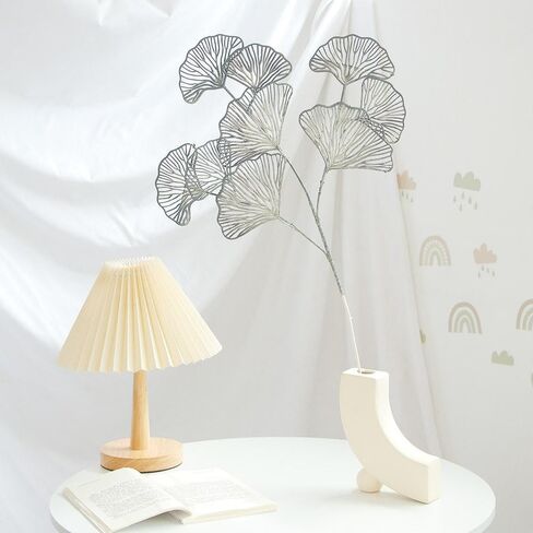 Kopida 26.37" Faux Apricot Leaf Plant 3 Forks Artificial Ginkgo Leaves Simulation Ginkgo Leaf Bushes for Indoor Outdoor Xmas Party Wedding Table Centerpiece DIY Decor,3Pcs in Saudi Arabia