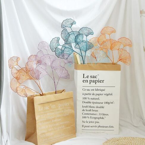 Kopida 26.37" Faux Apricot Leaf Plant 3 Forks Artificial Ginkgo Leaves Simulation Ginkgo Leaf Bushes for Indoor Outdoor Xmas Party Wedding Table Centerpiece DIY Decor,3Pcs in Saudi Arabia