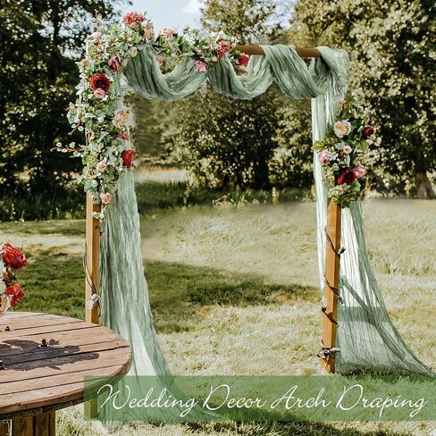 10 Pack Cheesecloth Table Runners Wide Gauze Table Runners Boho Table Runners for Bridal Shower Wedding Birthday Party Table Decorations (Green, 35 x 157 Inch) in Saudi Arabia