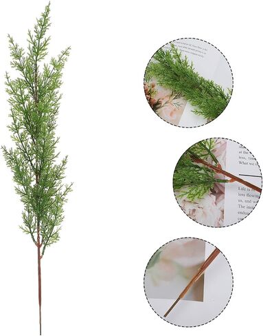 6Pcs Artificial Cypress Branches, 16.5 Inch Faux Greenery Pine Picks Long Stem Cedar Sprigs Garland Evergreen Branch for Flower Arrangements DIY Craft Decoration in Saudi Arabia