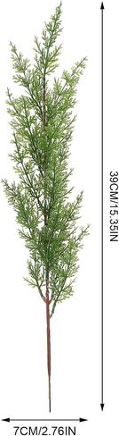 6Pcs Artificial Cypress Branches, 16.5 Inch Faux Greenery Pine Picks Long Stem Cedar Sprigs Garland Evergreen Branch for Flower Arrangements DIY Craft Decoration in Saudi Arabia