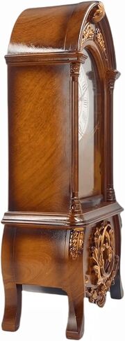 LANDCHY19''H خمر البندول رف ساعة الخشب مثل الانتهاء من ساعة الجد الراتنج ساعة الطاولة ساعات الذكرى السنوية لغرفة المعيشة ديكور مكتب فاندربيلت مانتيل ساعة الموقد، بني in Kuwait