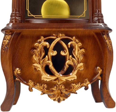 LANDCHY19''H خمر البندول رف ساعة الخشب مثل الانتهاء من ساعة الجد الراتنج ساعة الطاولة ساعات الذكرى السنوية لغرفة المعيشة ديكور مكتب فاندربيلت مانتيل ساعة الموقد، بني in Kuwait