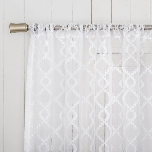 رقم 918 لوحة ستارة جيب قضيبية شبه شفافة مقصوصة هندسيًا من Tina، مقاس 50 بوصة × 63 بوصة، باللون الأبيض in Kuwait