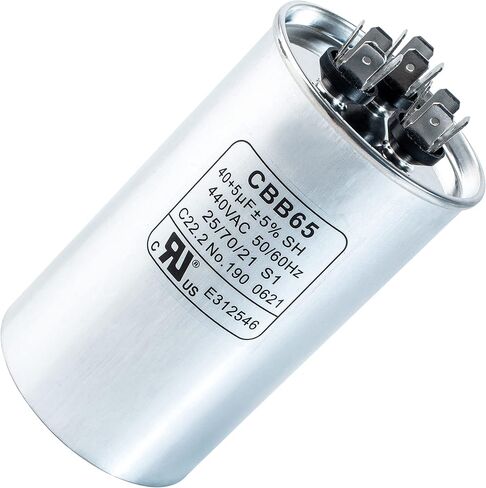 BlueStars 40+5 MFD uf 370 or 440 Volt VAC Round Dual Run Capacitor - Compatible for Air Conditioner or Heat Pump Condenser in Saudi Arabia