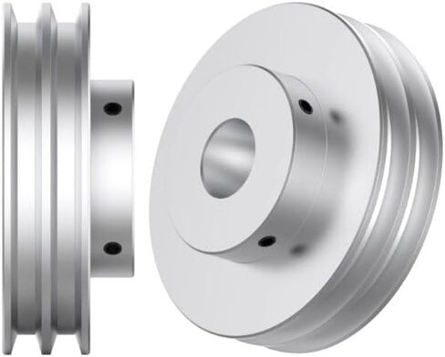 CHANCS V-Type Pulley 60mm OD 6mm(1/4") Fixed Bore Double Groove Pulley for Motor Drive Wheel 6mm(1/4") PU Round Belt in Kuwait