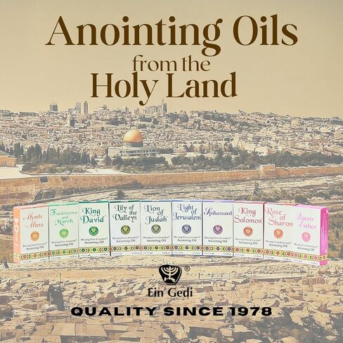 Ein Gedi Elijah Anointing Oil, Blessing from Jerusalem Gold Collection, Holy Land Anointing Oil for Prayers and Blessings. (12ml, Elijah) in Saudi Arabia