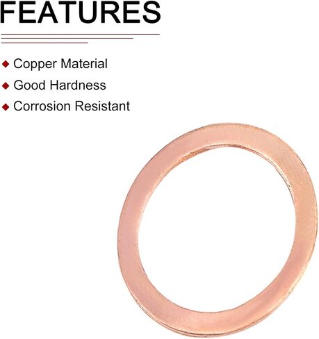 33mmx42.5mmx2mm(IDxODxT) Flat Copper Sealing Washers - 5Pack - Good for Industrial Machinery M33 Screws - Copper Flat Ring Gaskets in Saudi Arabia
