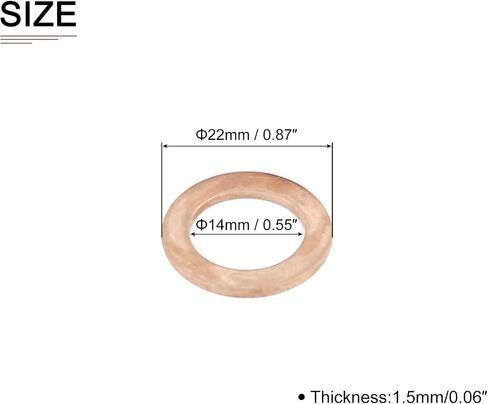 33mmx42.5mmx2mm(IDxODxT) Flat Copper Sealing Washers - 5Pack - Good for Industrial Machinery M33 Screws - Copper Flat Ring Gaskets in Saudi Arabia