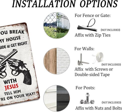 Before You Break Into My House Stand Outside & Get Right With Jesus Tell Him You're On Your Way Tin Sign Humorous Metal Signs No Trespassing Sign Vintage Wall Decor 8x12 Inches in Saudi Arabia