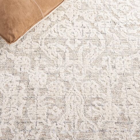 SAFAVIEH Metro Collection Runner Rug - 2'3" x 9', Beige & Ivory, Handmade Floral Wool, Ideal for High Traffic Areas in Living Room, Bedroom (MET879B) in Saudi Arabia