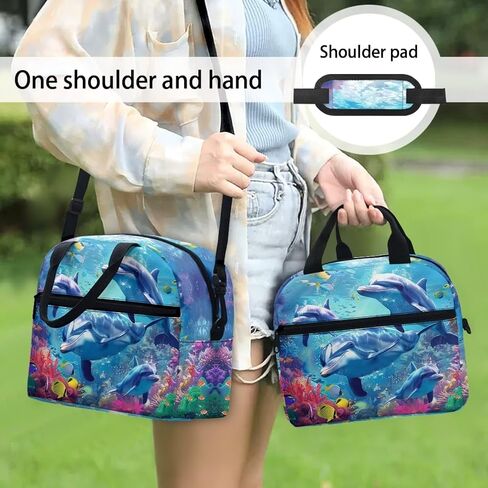 Dolphin Lunch Box for Girls 6-8/8-10 Years Old Sea Lunch Bag Kids 3Rd Grade/4Th Grade Lunchbag Women Picnic Food Handbags Case in Saudi Arabia