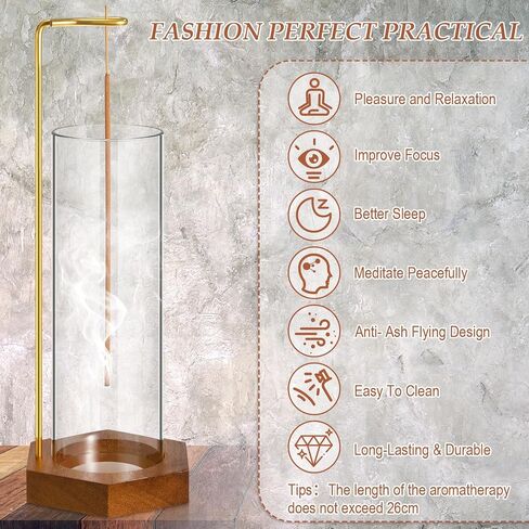 4 قطع حامل البخور للعصي خشبية مقلوبة مبخرة مع زجاج رماد الماسك انفصال النحاس البخور كليب لديكور المنزل اليوغا سبا التأمل in Kuwait