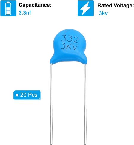 PATIKIL 4.7nf 3kv High Voltage Ceramic Capacitor, 20 Pcs Ceramic Chip Capacitor Assortment Kit for Power, Blue in Saudi Arabia
