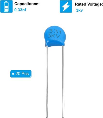 PATIKIL 4.7nf 3kv High Voltage Ceramic Capacitor, 20 Pcs Ceramic Chip Capacitor Assortment Kit for Power, Blue in Saudi Arabia