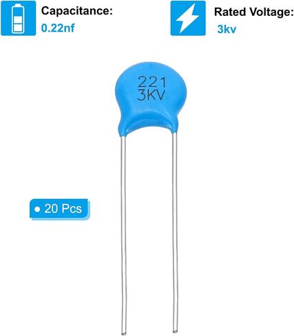 PATIKIL 4.7nf 3kv High Voltage Ceramic Capacitor, 20 Pcs Ceramic Chip Capacitor Assortment Kit for Power, Blue in Saudi Arabia