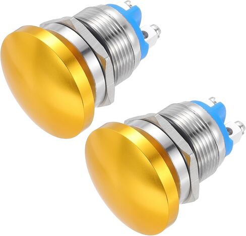 MECCANIXITY 1PCS 5A 19MM 3/4" Momentary Mushroom Head Push Button Switch 12V 24V 120V 250V AC Black 1NO Waterproof IP65 SPST Domed Round Self-resetting Button in Saudi Arabia