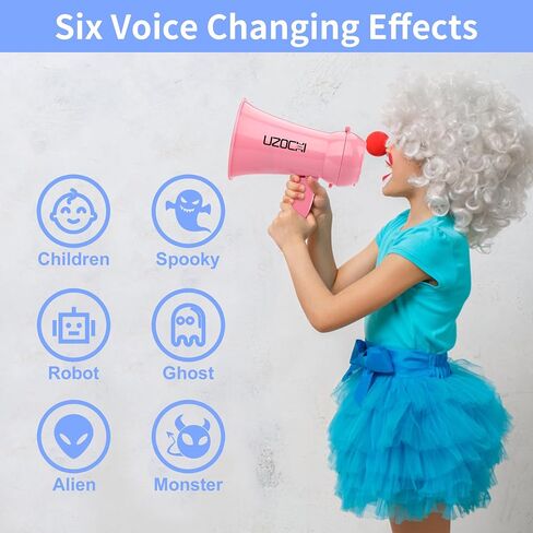 UZOCHI Mini Megaphone Bullhorn Speaker with Siren & Recording, Small Portable Voice Changer with 6 Sound Effect, Ideal for Kids, Students, Adult, Cheerleading. in Saudi Arabia