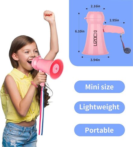 UZOCHI Mini Megaphone Bullhorn Speaker with Siren & Recording, Small Portable Voice Changer with 6 Sound Effect, Ideal for Kids, Students, Adult, Cheerleading. in Saudi Arabia