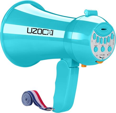 UZOCHI Mini Megaphone Bullhorn Speaker with Siren & Recording, Small Portable Voice Changer with 6 Sound Effect, Ideal for Kids, Students, Adult, Cheerleading. in Saudi Arabia