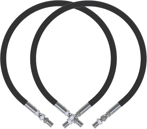 قطعتان من خرطوم الضاغط 40 بوصة 1/2 بوصة NPT، خرطوم ضاغط الهواء من الدرجة الصناعية مصنوع من هيكل مرن من الفولاذ المقاوم للصدأ مع تركيبات ذكر 1/2 بوصة NPT كلا الطرفين يدوران بحرية 750 درجة فهرنهايت 450 رطل لكل بوصة مربعة in Kuwait