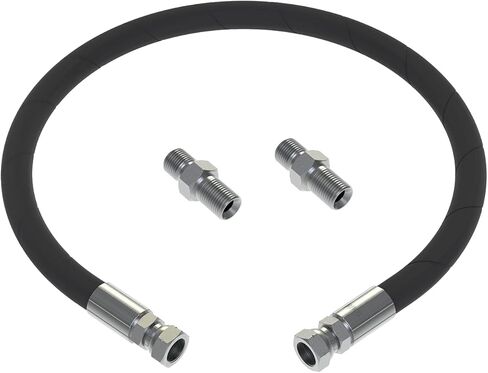 قطعتان من خرطوم الضاغط 40 بوصة 1/2 بوصة NPT، خرطوم ضاغط الهواء من الدرجة الصناعية مصنوع من هيكل مرن من الفولاذ المقاوم للصدأ مع تركيبات ذكر 1/2 بوصة NPT كلا الطرفين يدوران بحرية 750 درجة فهرنهايت 450 رطل لكل بوصة مربعة in Kuwait