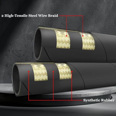 قطعتان من خرطوم الضاغط 40 بوصة 1/2 بوصة NPT، خرطوم ضاغط الهواء من الدرجة الصناعية مصنوع من هيكل مرن من الفولاذ المقاوم للصدأ مع تركيبات ذكر 1/2 بوصة NPT كلا الطرفين يدوران بحرية 750 درجة فهرنهايت 450 رطل لكل بوصة مربعة in Kuwait