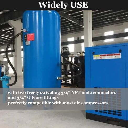 قطعتان من خرطوم الضاغط 40 بوصة 1/2 بوصة NPT، خرطوم ضاغط الهواء من الدرجة الصناعية مصنوع من هيكل مرن من الفولاذ المقاوم للصدأ مع تركيبات ذكر 1/2 بوصة NPT كلا الطرفين يدوران بحرية 750 درجة فهرنهايت 450 رطل لكل بوصة مربعة in Kuwait