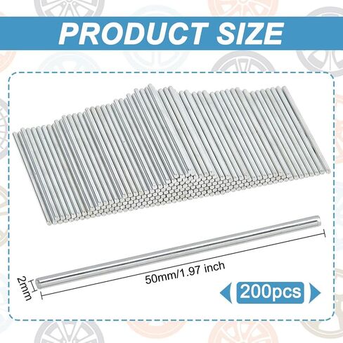 OLYCRAFT 200 قطعة محاور دائرية عمود قضيب 50 × 2 مم قضيب محرك حديد عمود قضيب حديد مستقيم مستدير عمود قضيب عمود صلب مستدير مخرطة شريط مخزون DIY سيارة روبوت RC نموذج طائرة هليكوبتر التحكم عن بعد in Saudi Arabia