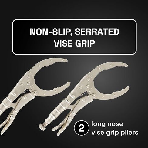 مشبك سلسلة قفل Monster & Master مقاس 10 بوصات مع سلسلة مقاس 18 بوصة، ومفتاح ربط سلسلة، فولاذ CRV، مجموعة مكونة من قطعتين، MM-CP-003x2 in Kuwait