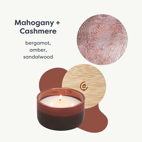 Calyan Wax Co. 3 Wick Candle, Resilience Series, Mahogany + Cashmere Scented Candle, 30+ Hour Burn Time, 3 Wick Soy Candles, Non Toxic & Vegan Soy Wax, Glass Scented Candles, 12oz in Saudi Arabia