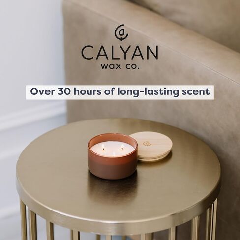 Calyan Wax Co. 3 Wick Candle, Resilience Series, Mahogany + Cashmere Scented Candle, 30+ Hour Burn Time, 3 Wick Soy Candles, Non Toxic & Vegan Soy Wax, Glass Scented Candles, 12oz in Saudi Arabia