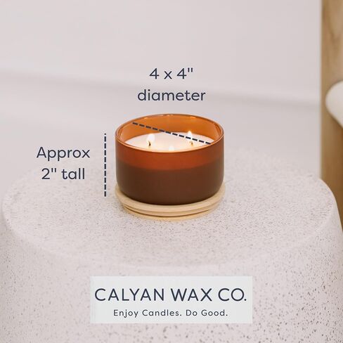 Calyan Wax Co. 3 Wick Candle, Resilience Series, Mahogany + Cashmere Scented Candle, 30+ Hour Burn Time, 3 Wick Soy Candles, Non Toxic & Vegan Soy Wax, Glass Scented Candles, 12oz in Saudi Arabia