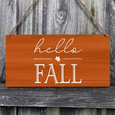 JXREQ Fall Decor Hello Fall Maple Leaves Wall Decor Door Hanging Decor, Welcome Sign for Front Door, Vintage Outdoor Wall Art Sign for Porch Yard Store Home Farmhouse Decor, 12x6 Inch in Saudi Arabia