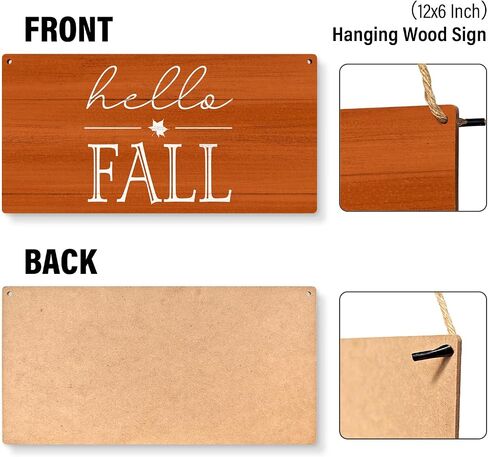 JXREQ Fall Decor Hello Fall Maple Leaves Wall Decor Door Hanging Decor, Welcome Sign for Front Door, Vintage Outdoor Wall Art Sign for Porch Yard Store Home Farmhouse Decor, 12x6 Inch in Saudi Arabia