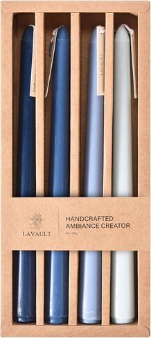 Dripless Taper Candles - Slow Burn Paraffin Wax Stick Candles - Smokeless Long Pastel Candlesticks for Home Decor, Dinner, Wedding, and Thanksgiving - Candle Gif - Pure Wood Scent - Bean Green in Saudi Arabia