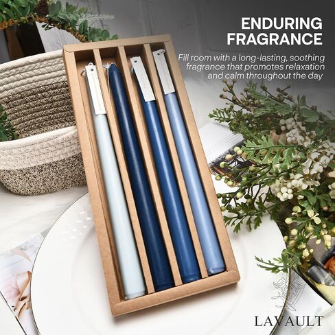 Dripless Taper Candles - Slow Burn Paraffin Wax Stick Candles - Smokeless Long Pastel Candlesticks for Home Decor, Dinner, Wedding, and Thanksgiving - Candle Gif - Pure Wood Scent - Bean Green in Saudi Arabia