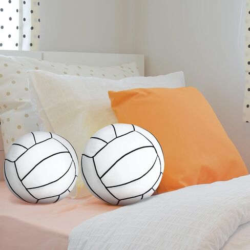 Gerrii 4 Pcs Volleyball Pillow 3D Sports Ball Pillow Fluffy Plush Stuffed Throw Pillow Sport Theme Cushion Volleyball Party Favors Plush Stuffed Pillow Gifts for Room Decor in Saudi Arabia