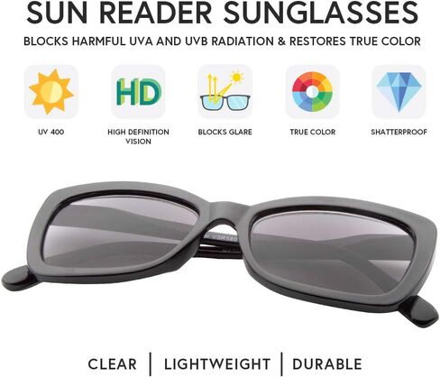 VITENZI Full Reader Sunglasses for Women Tinted Reading Sun Glasses with Built In Full Readers, Carpi in Saudi Arabia