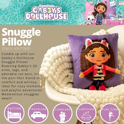 Franco DreamWorks Gabby's Dollhouse Kids Super Plush Cozy Snuggle (TM) Pillow (100% Officially Licensed Product) in Saudi Arabia