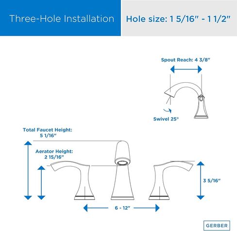 Gerber Plumbing Antioch Two-Handle Widespread Lavatory Faucet in Saudi Arabia