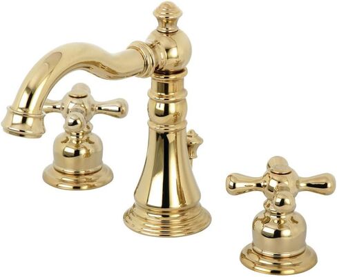 Kingston Brass FSC1972AX American Classic Widespread Bathroom Faucet, Polished Brass in Saudi Arabia