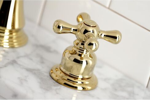 Kingston Brass FSC1972AX American Classic Widespread Bathroom Faucet, Polished Brass in Saudi Arabia