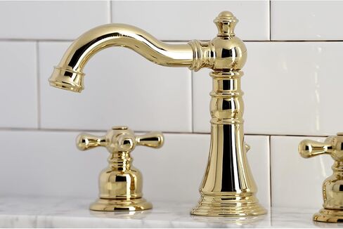 Kingston Brass FSC1972AX American Classic Widespread Bathroom Faucet, Polished Brass in Saudi Arabia