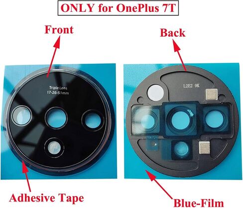 Ubrokeifixit for OnePlus 7T Rear Back Camera Glass Lens Cover Replacement with Frame Holder for OnePlus 7T HD1901 HD1903 6.55" 2019 (1 Piece-SilverGray-7T) in Saudi Arabia