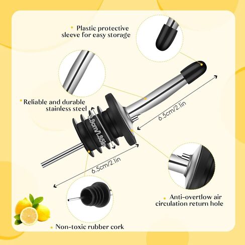 Dandat 12 Set 32 oz Plastic Long Neck Bottles with Pourer and Caps Plastic Juice Pour Bottles with Stainless Steel Bottle Pourer Tapered Spout for Liquor Juice Store Includes Funnel, Labels and Chalk in Saudi Arabia